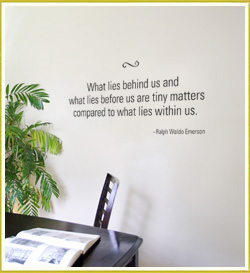 inspirational wall quote beside study area